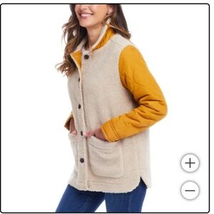Weatherproof Teddy Jacket in Cream and Yellow